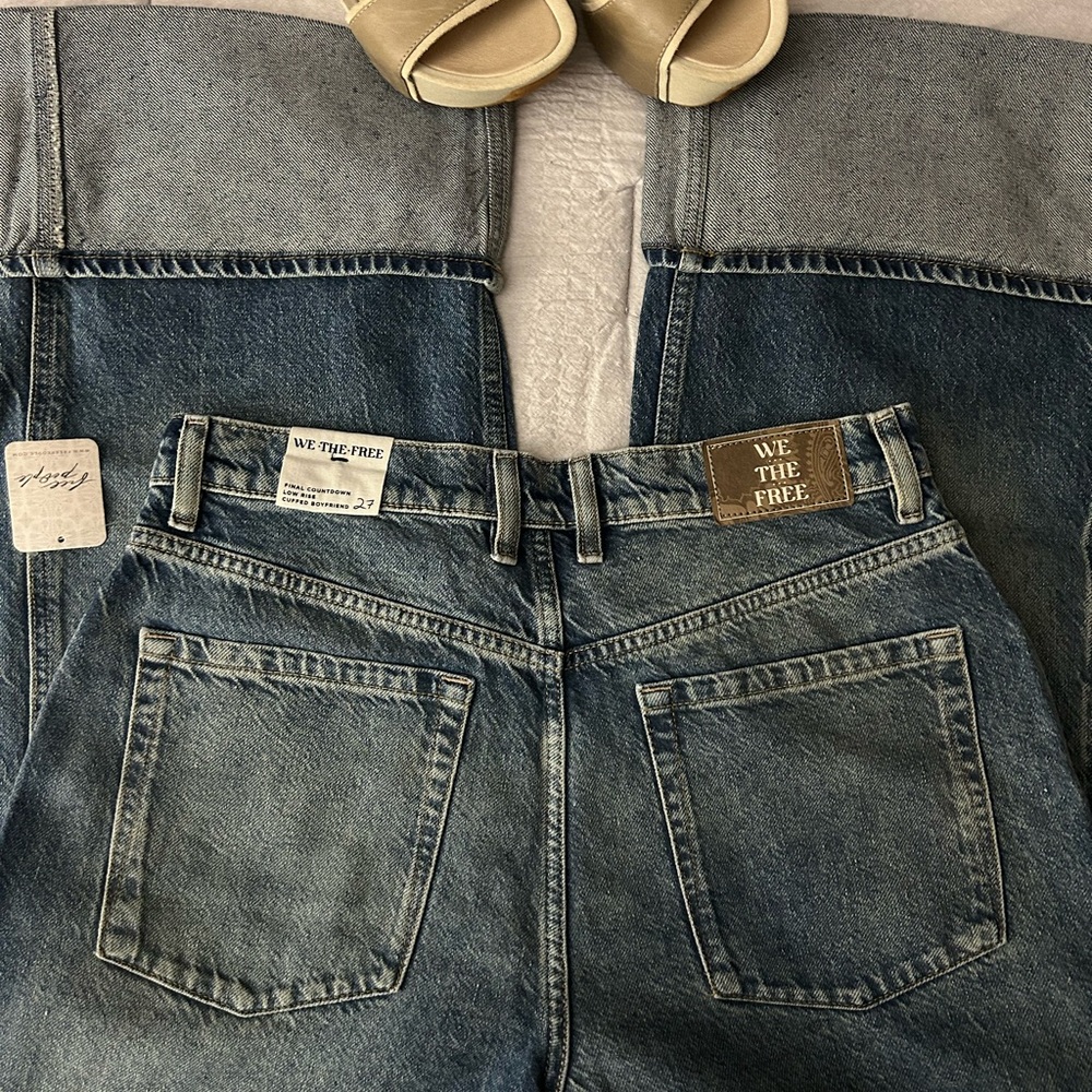 Free People Low Rise Cuffed Boyfriend jeans